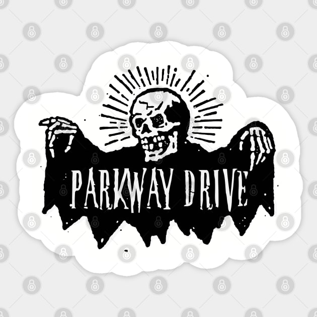 parkway drive skeleton skull Sticker by cenceremet